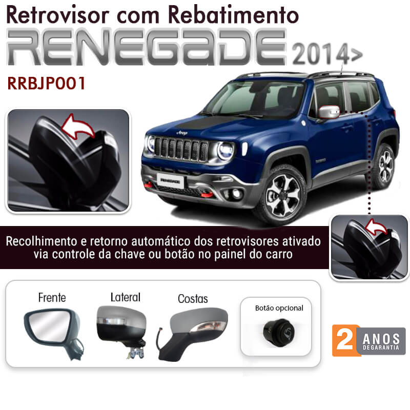 Kit Retrovisor Rebatimento Jeep Renegade Tragial 