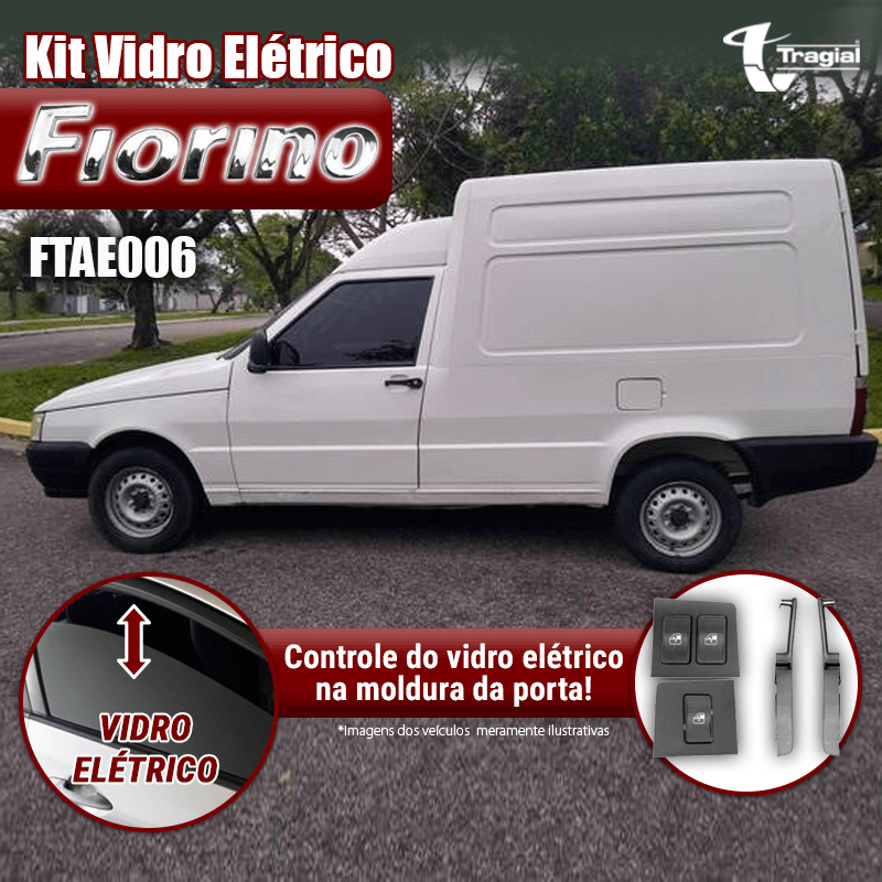 Kit Vidro Elétrico com Sistema Antiesmagamento Fiat Fiorino 1985-2013 Tragial