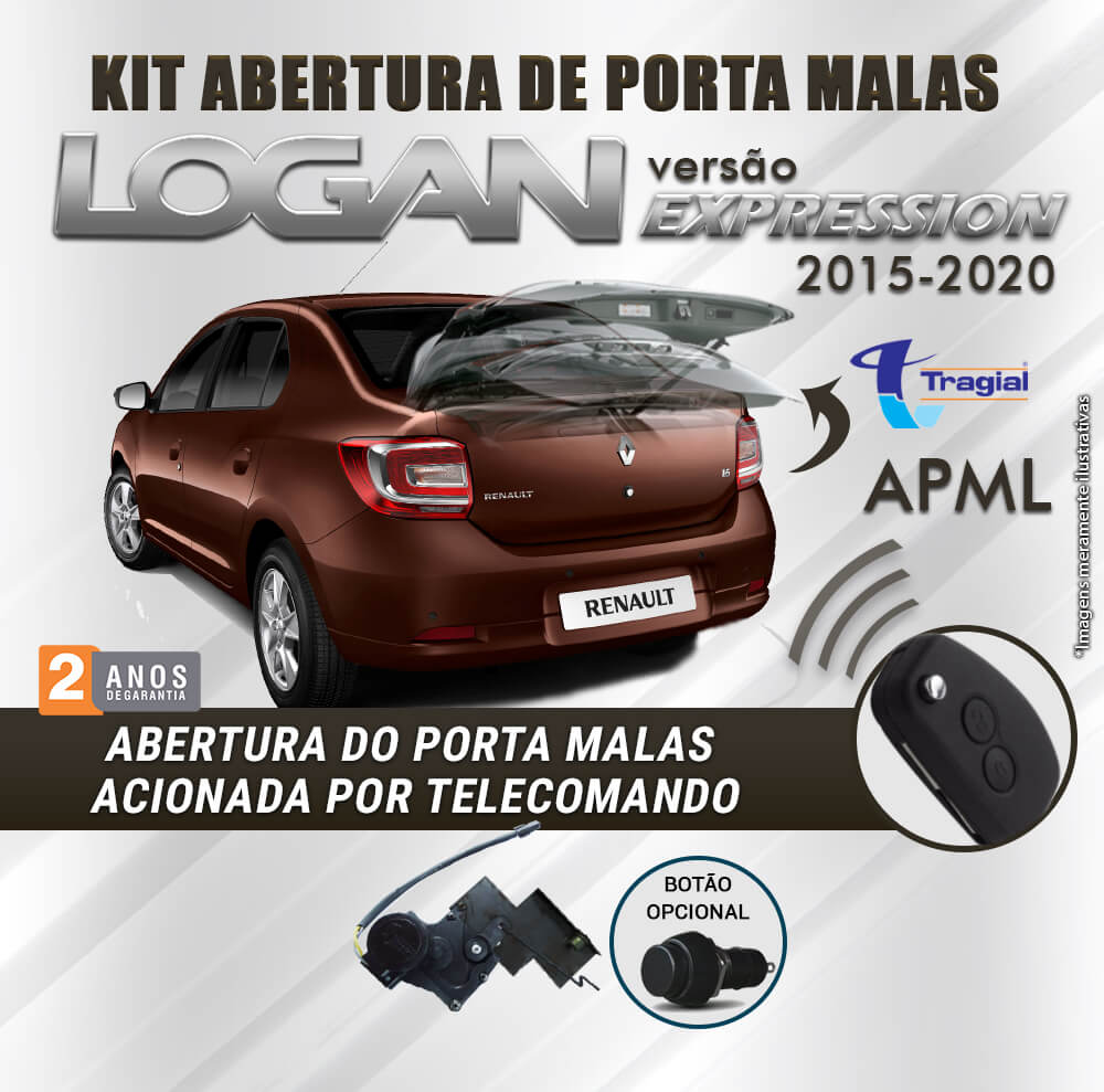 Kit Abertura de Porta Malas Renault Logan Expression 2015-2020 Tragial