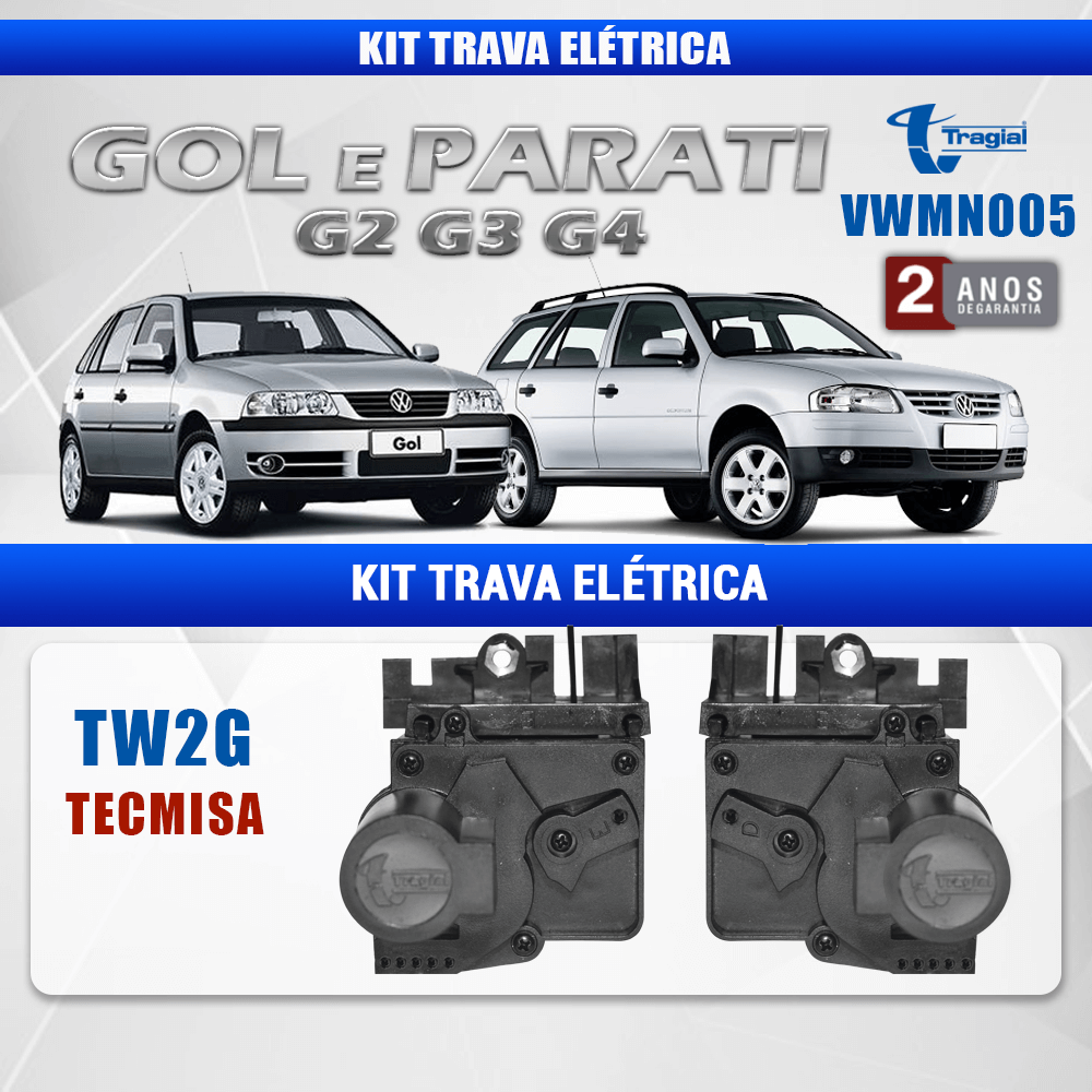 Kit Trava Elétrica Volkswagen Novo Gol G4 2 Portas Tragial