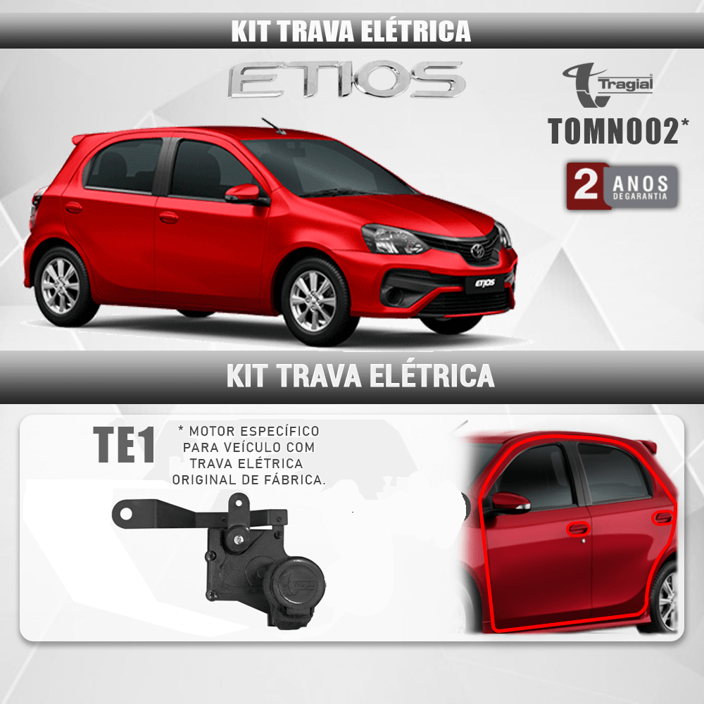 Kit Retrovisor Eletrico Etios Tose101 Tragial Tilt Down Top