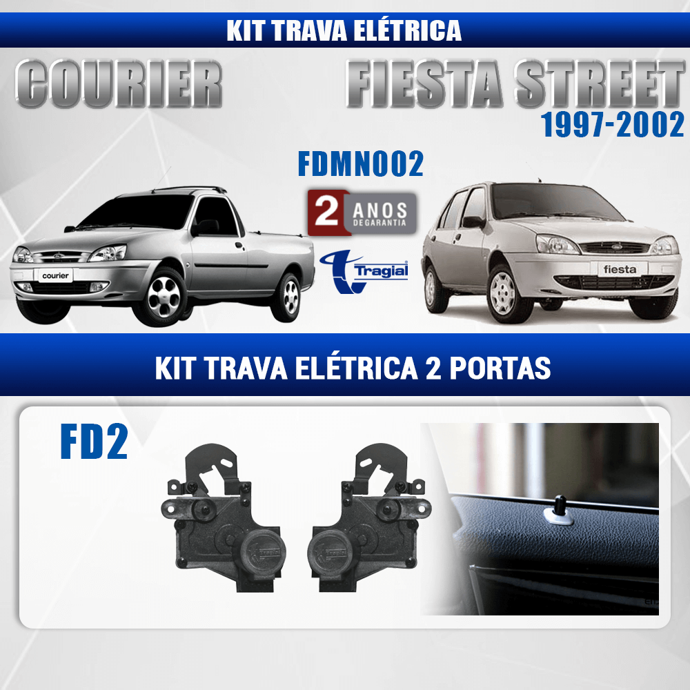 Kit Trava Elétrica Ford Fiesta Street 1997-2002 2 Portas Tragial