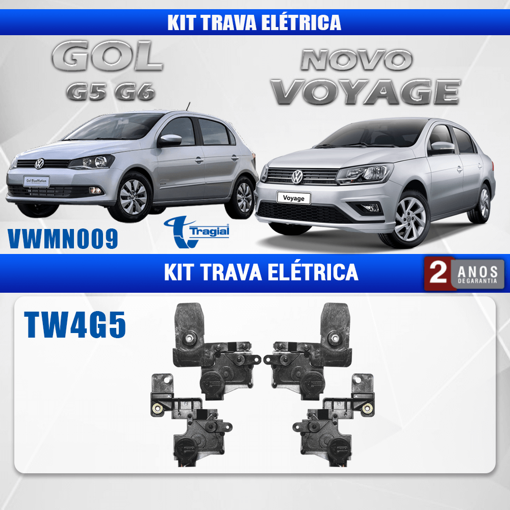 Kit Trava Elétrica Volkswagen Novo Voyage 4 Portas Tragial