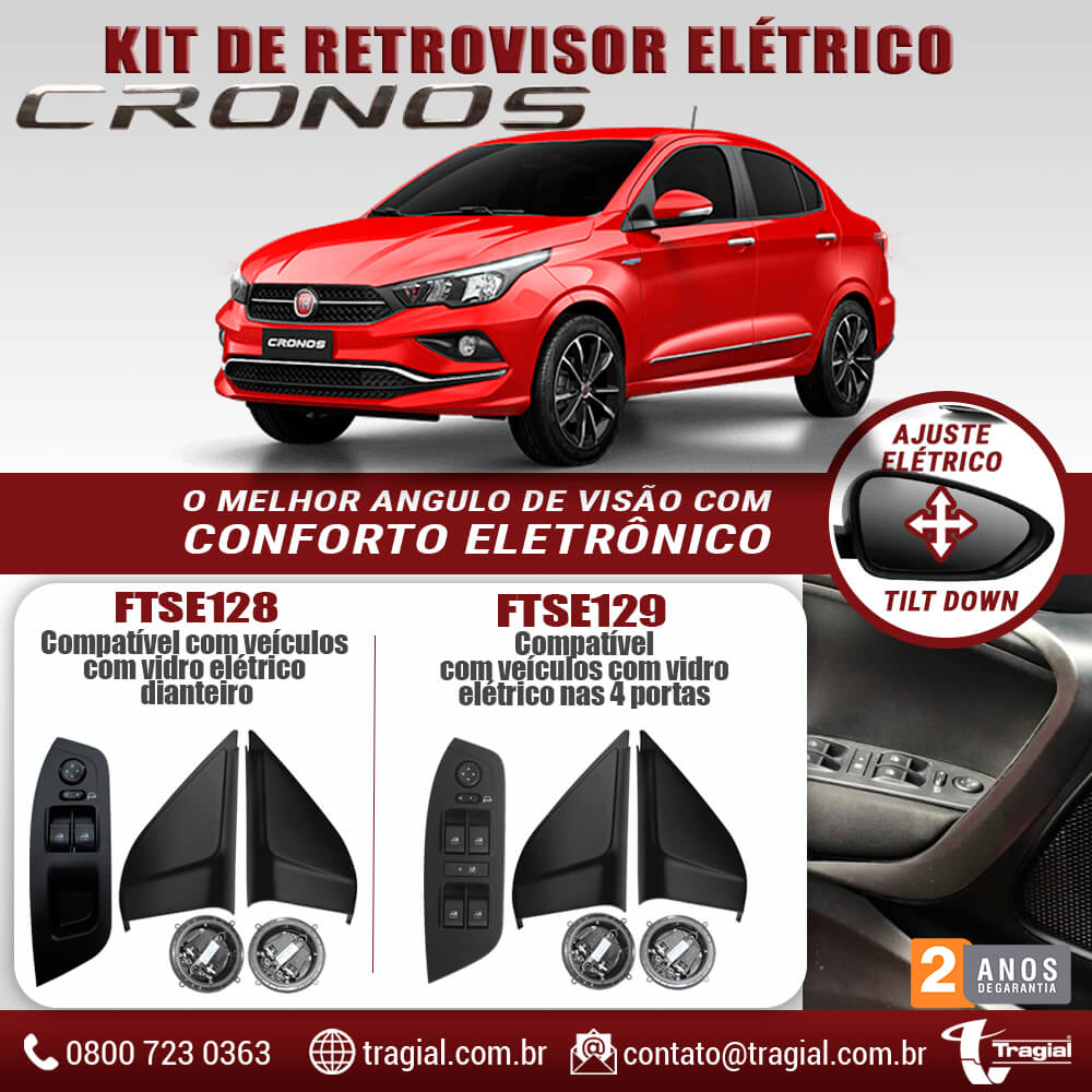 Retrovisor com rebatimento elétrico e função Tilt-Down