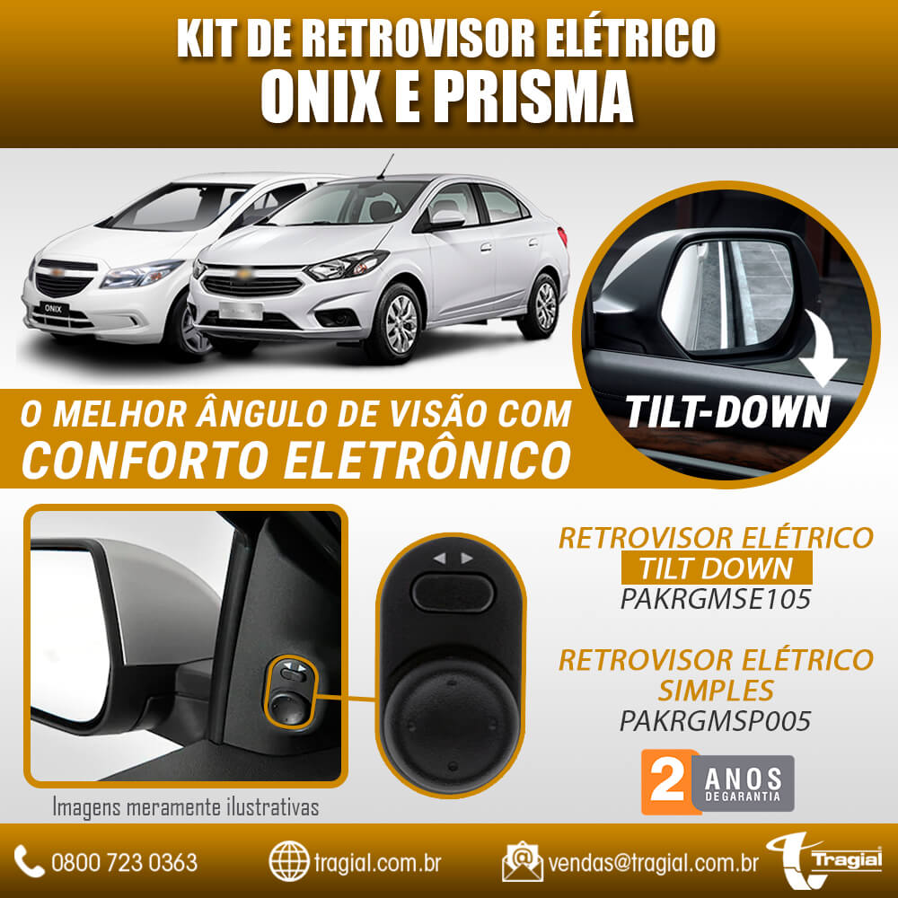 Módulo Tilt Down Inclina Retrovisor Onix Tracker 2020 em diante