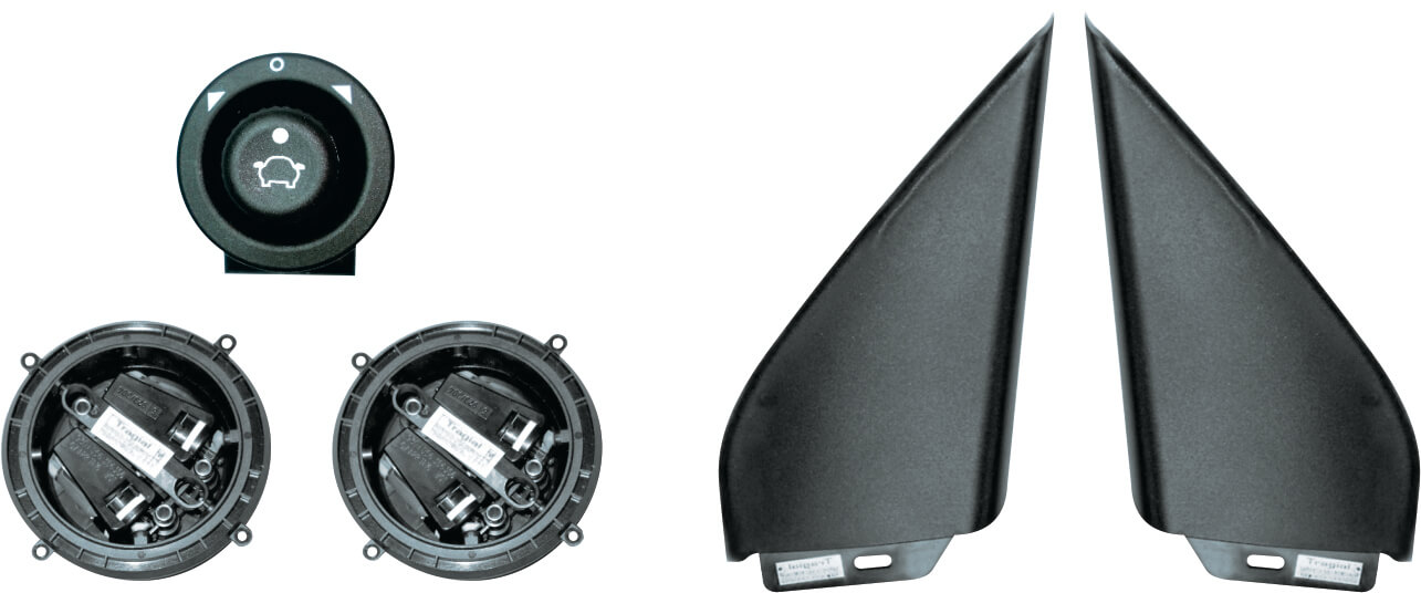 Kit Retrovisor Elétrico Sensorizado ( Tilt Down )  VW Gol G2 2 Portas Alternativo Tragial